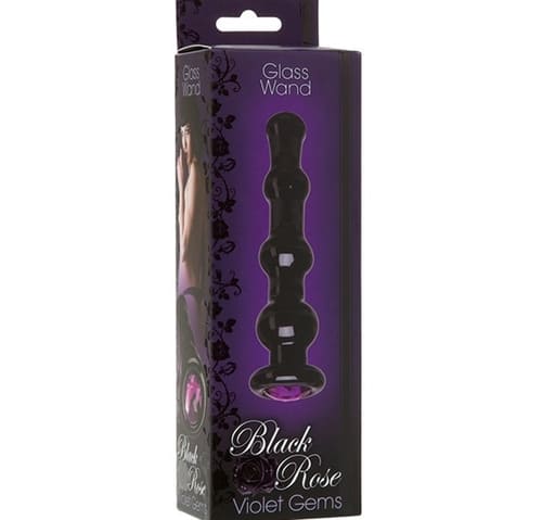 black rose violet gems glass wand
