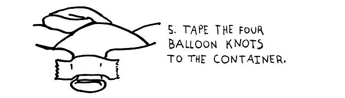 step-5-tape-the-four-balloon-knots-to-the-container